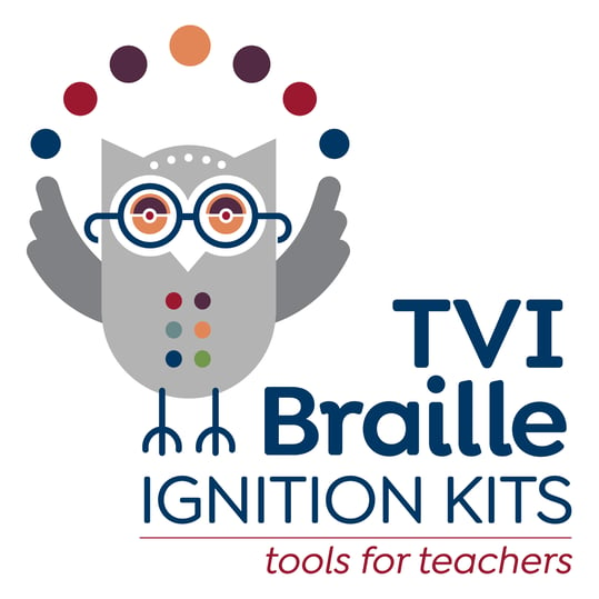tvi braille ignition kits logo, an awl with braille dots
